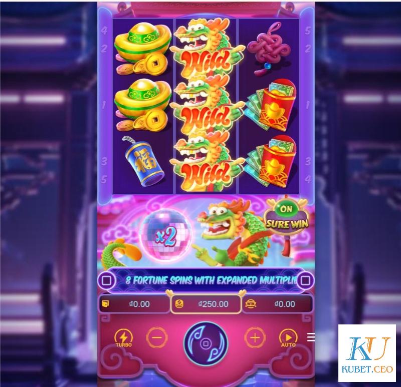 Biểu tượng chính trong slot rồng may mắn Kubet